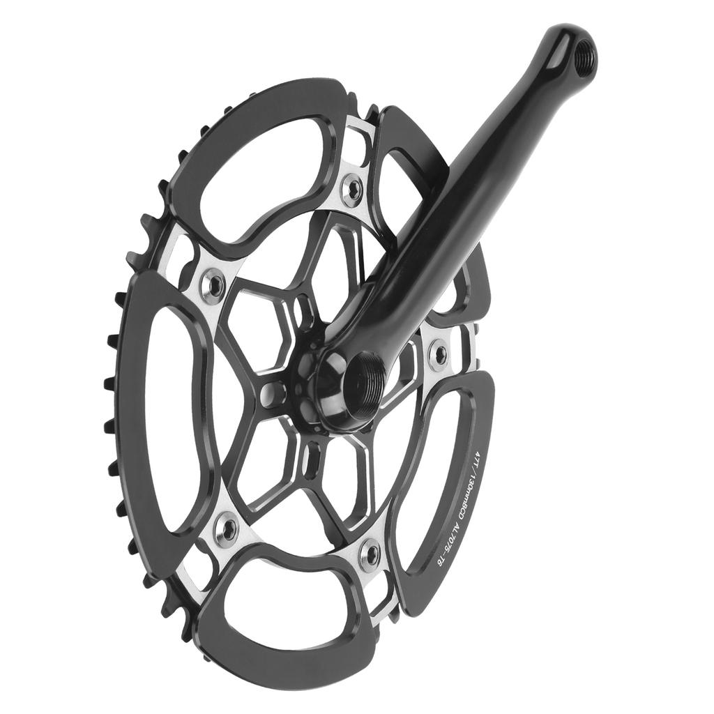 45T Bike Crankset Crank Arm Aluminium Alloy Single Speed Crank Arm Chainwheel Accessory Black