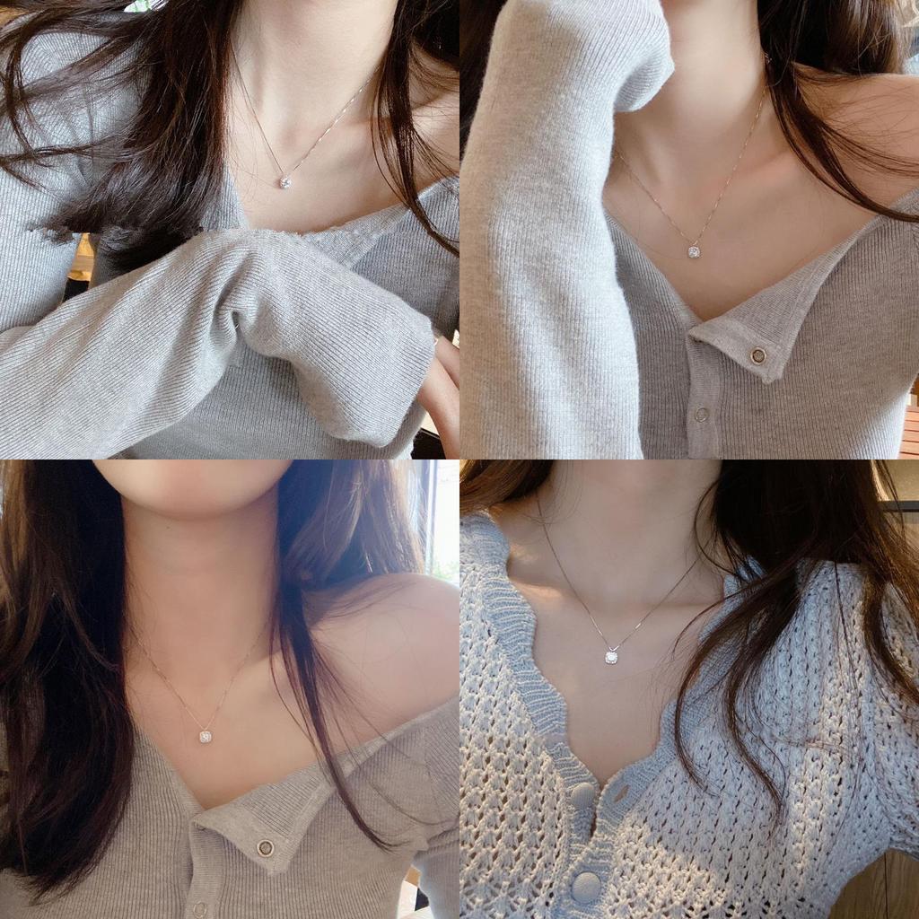 High-quality Geometric Zircon Necklace For Women Cold Tone Simple And Elegant Suitable For Daily Wear Perfect Gift For Best Friends And Girlfriends