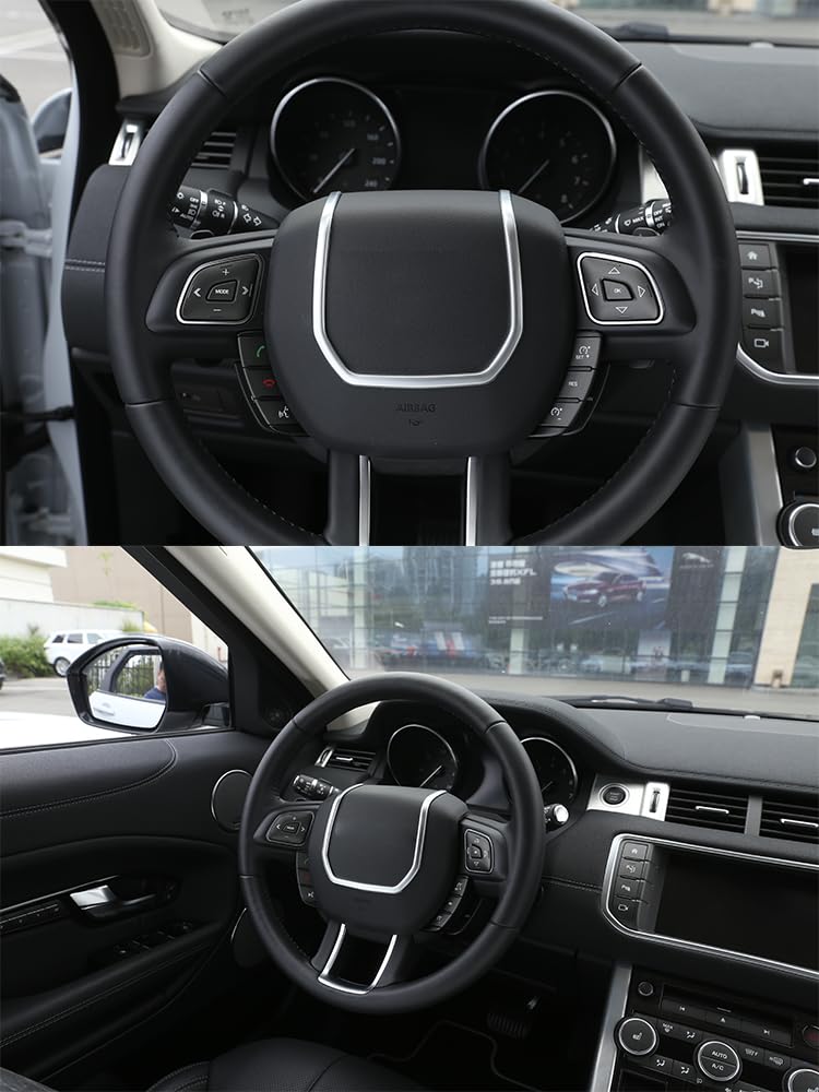 DIYUCAR Rattpanelsöverdrag för Land Rover Range Rover Evoque 2012-2018, Självhäftande Rattöverdrag, Panel för Interiör, Anpassade Biltillbehör