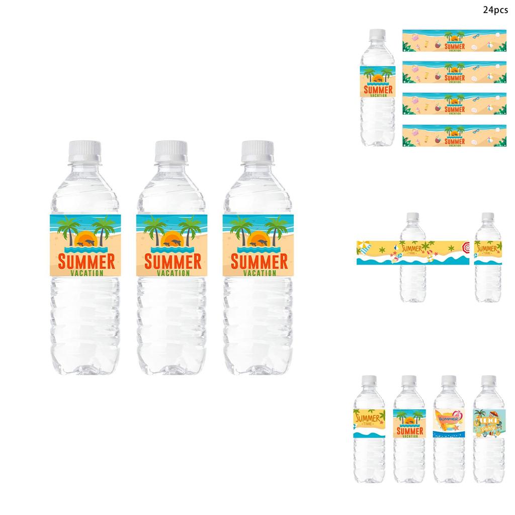 Beach Themed Water Bottle Decals For Summer Parties And Kids Celebrations