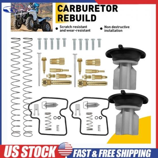 Carburetor Repair Rebuild Kit&Plunger For Kawasaki Prairie Brute Force650 KVF650