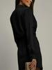 2026 European & American V-Neck Pleated Long Sleeve Dress