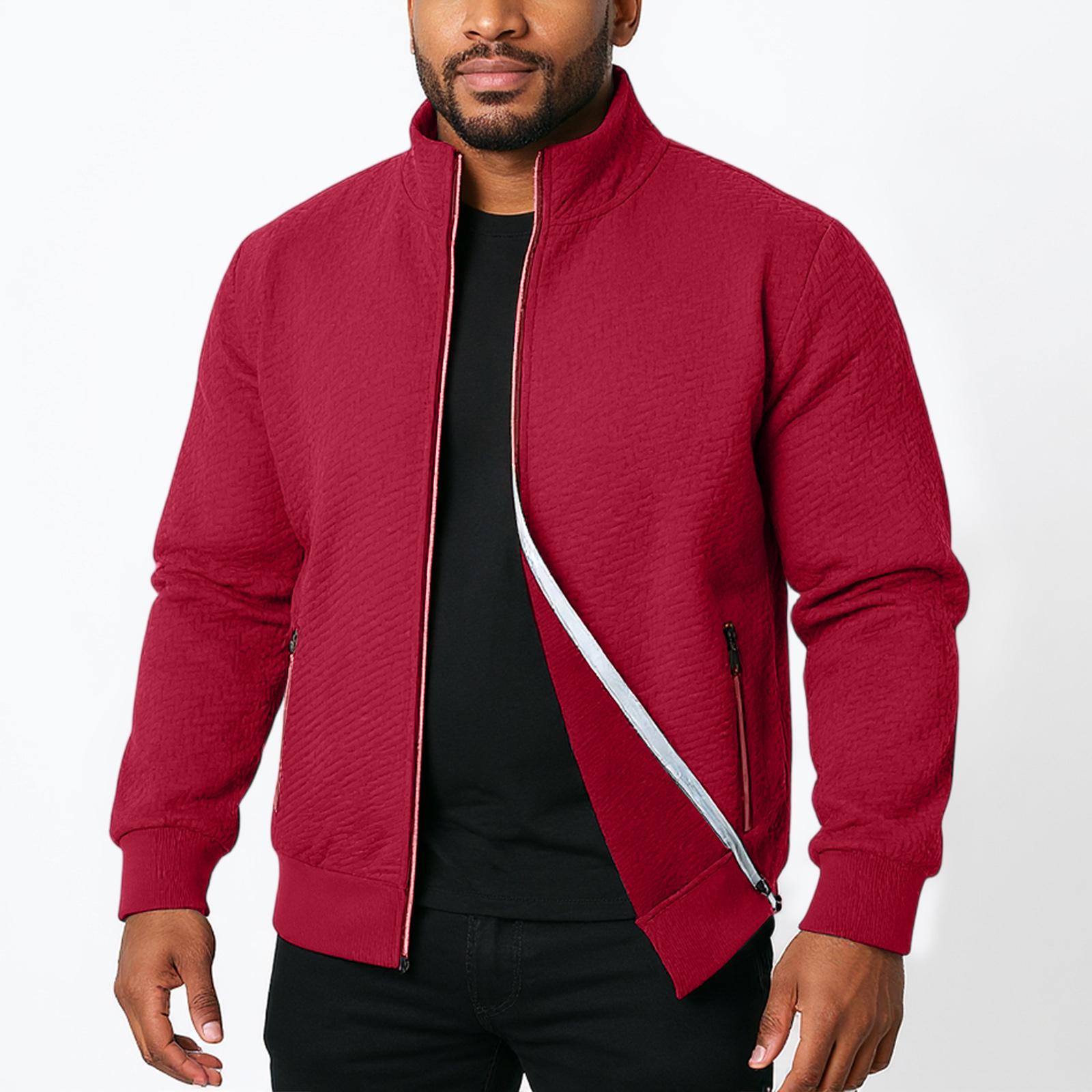 Men s Sports And Casual Loose Jacket S винный
