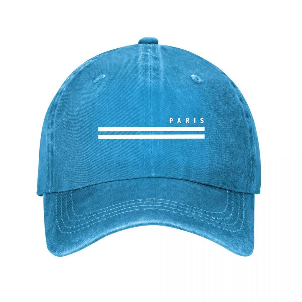 Paris Striped Canvas Wall Art Washed Baseball Cap Outdoor For Womens Unisex FeUnisex