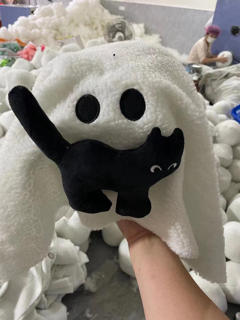 Kawaii Fat Small White/Black/Pumpkin Ghost Pillow Cushion Plush Toy Soft Doll Sweet Cute Christmas Gift