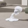 Skull And Water Texture Model 3D Printed Flow Ornament, Creative Statue with Long-lasting Figure Stable Base, Compact Gothic Decoration, Halloween
