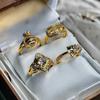 Light Luxury French Retro Heavy Industry Money Bag Open Ring Medieval Niche Design Exquisite High-End Four-Leaf Clover Ring