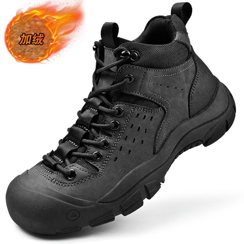 Fashion Winter Waterproof Hiking Shoes Man Wear-resistant Sports Camping Climbing Shoes Outdoor Trekking Tourism Casual Walking Shoes