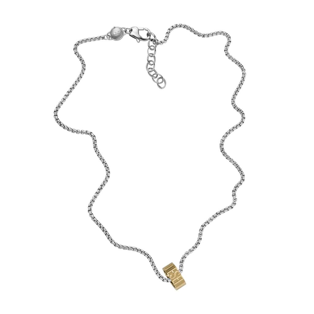 DIESEL Stainless Steel Pendant 55 5cm L x 19mm H x 8mm Stainless No Ring Logo 50mm DX1398931 All-Gender Necklace, +/- W, Steel, Gemstones, Silver/Gold