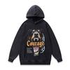 Tkpk American High Street Washed Retro Hooded Sweater Autumn And Winter Direct Injection Printing Loose Hoodie Jacket Men And Women