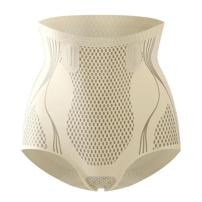 1 X Ice Silk Shapewear Panty High Waisted Tummy Tucking & Hip Lifting Fiber Repair Shaping Panty Postpartum Girdle Body Panty