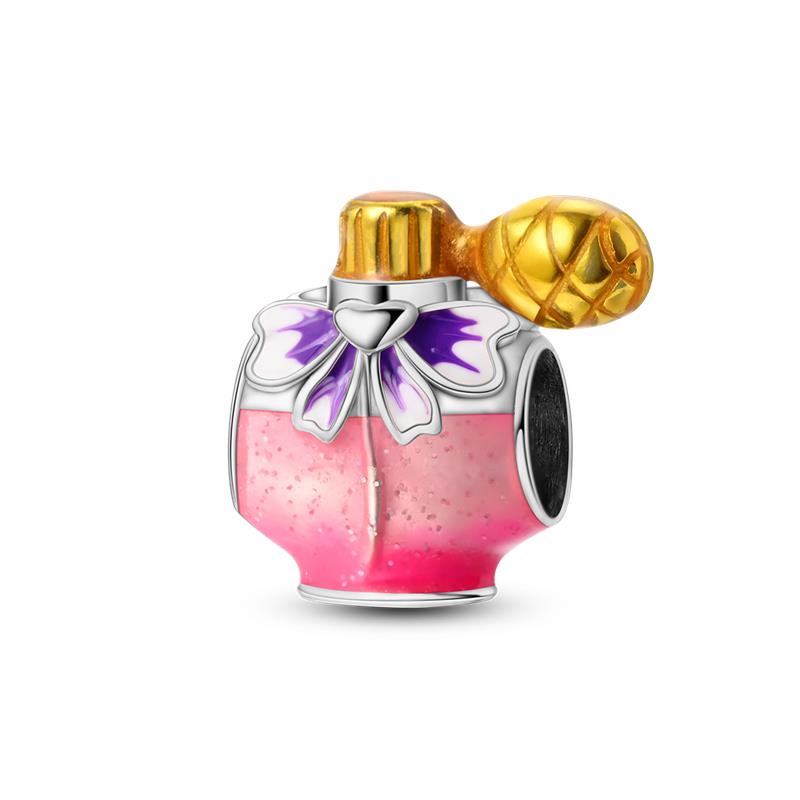 Authentic Design Copper Color Romantic Perfume Bottle Collection Bead Charms Compatible With 3MM Bracelets Do It Yourself Charm Bead Charms Birthday J