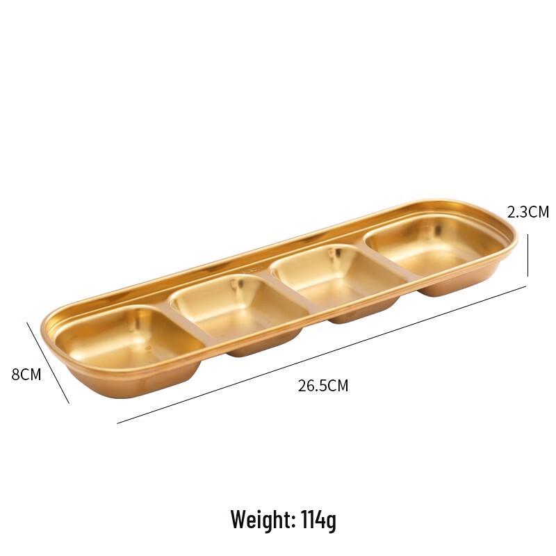 

Korean Style 304 Stainless Steel Four-Compartment Dipping Dish
