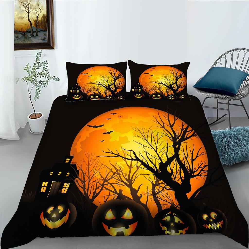 Halloween Theme Duvet Cover Luxury Bedding Cover Suit Snow Quilt Cover Boys Girls Single Size Bedding Cover