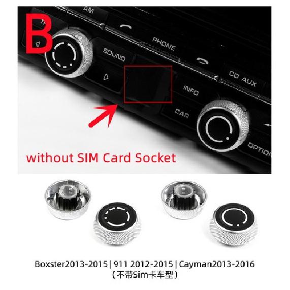 Pair Silver Car Front Volume Knob Upgrade Replace For Porsche 718 2016-