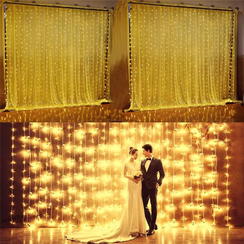12x2m 960LED Christmas Lights Garland LED Curtain Icicle String Light Wedding Fairy Light Decoration Home Windows Party Garden