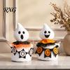 Halloween Tabletop Decorations for Indoor Faceless Ghost Ornament, Cute Cloth Fabric Ghosts Table Statue Dessert Shops Decoration, BOO Banner Stuffed