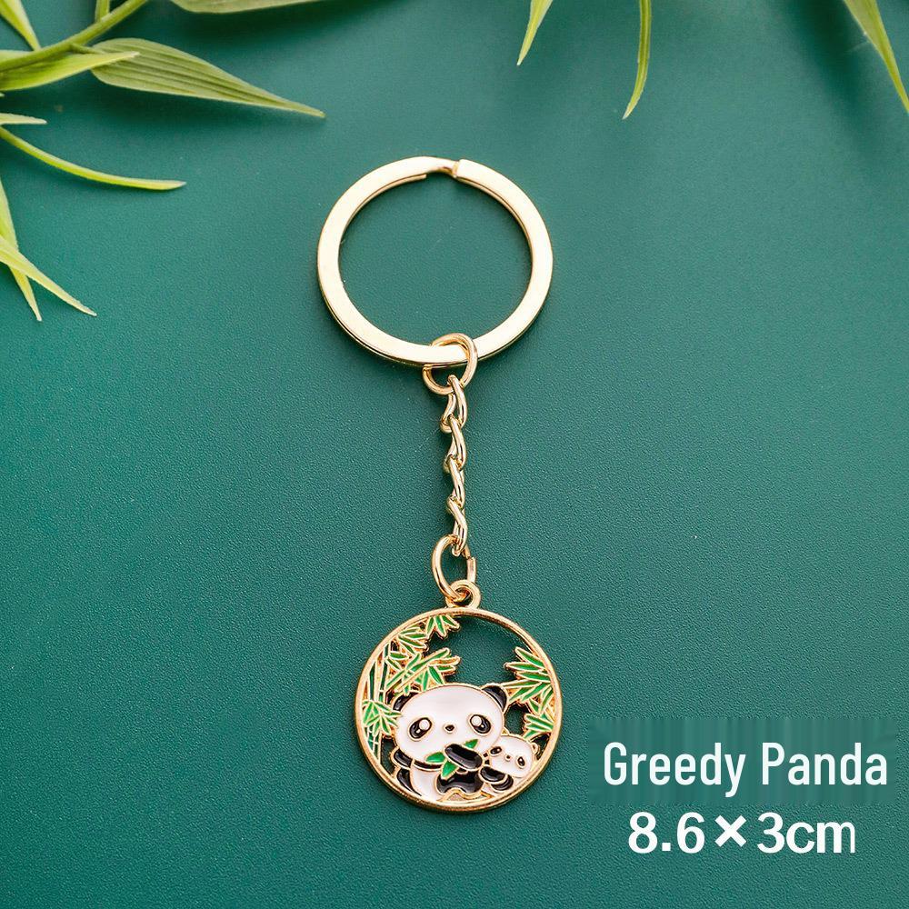 

Creative Panda Metal Keychain: Chinese-Style Pendant Decoration & Cartoon Gift for Students