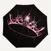 1pc Pink Royal Crown Sparkle Design Umbrella with Plastic Handle,Suitable for All Seasons Home Travel Outdoor UmbrellaM1124