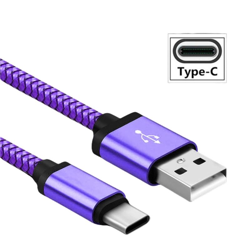 Soft Braided Nylon USB C Charging Cable Rapid Charge Compatibles Smartphones Tablets Earphones Power Adapters