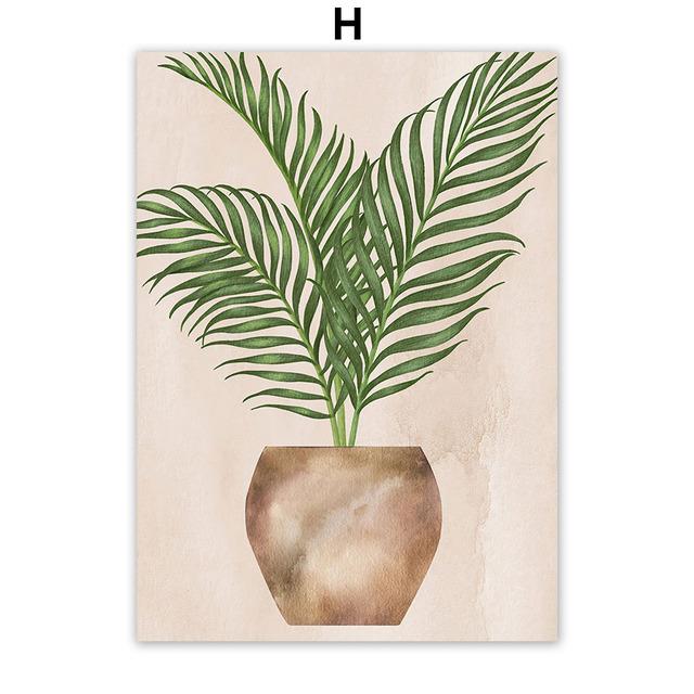 Boho Girl's Life Cat Monstera Plants Abstract Nordic Wall Art Canvas Painting Posters And Prints Pictures For Living Room Decor