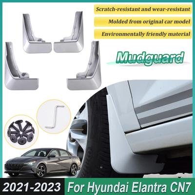 Für Hyundai Elantra CN7 Karosserie-Kit 4-teiliges lackiertes vorderes Schmutzblech Spritzschutz Hintere Schmutzfänger Räder Autozubehör