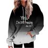 Womens Oversized Hooded Sweatshirt With 3D Print Long Sleeve Loose Fit Casual Top