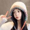 Handmade Big Head Circumference Plush Knitted Hat Showing Face Small Hat Female Korean Version Wool Hat Thermal Ear Protection Hat 