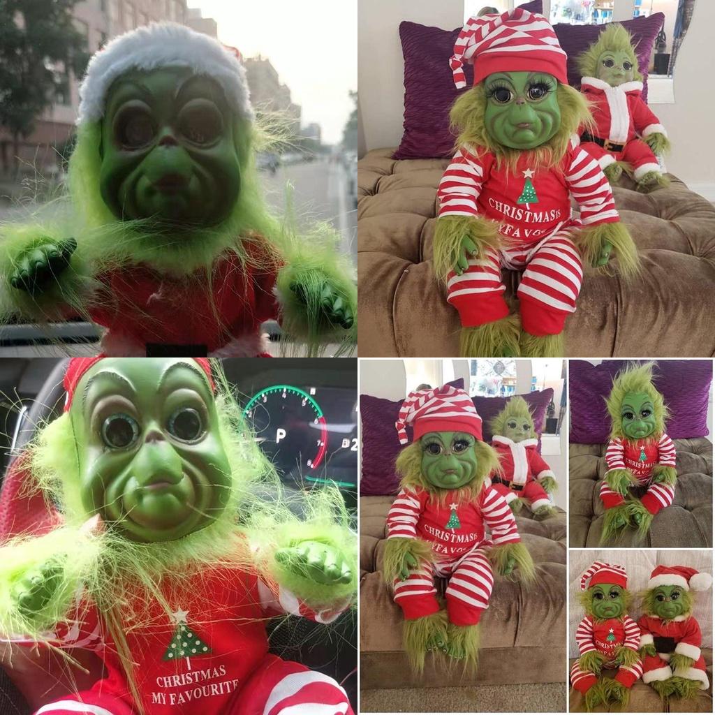 Adorabile Bambola del Grinch da 20 cm Giocattolo di Peluche di Natale Perfetto per Decorazioni Festive