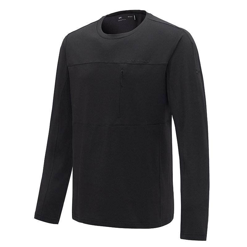 Under Armour Hiking Walking Outdoor Series Fitness Warm Casual Crew Neck Long Sleeve T-Shirt Men Tops Twilight-Black 14312139-0020