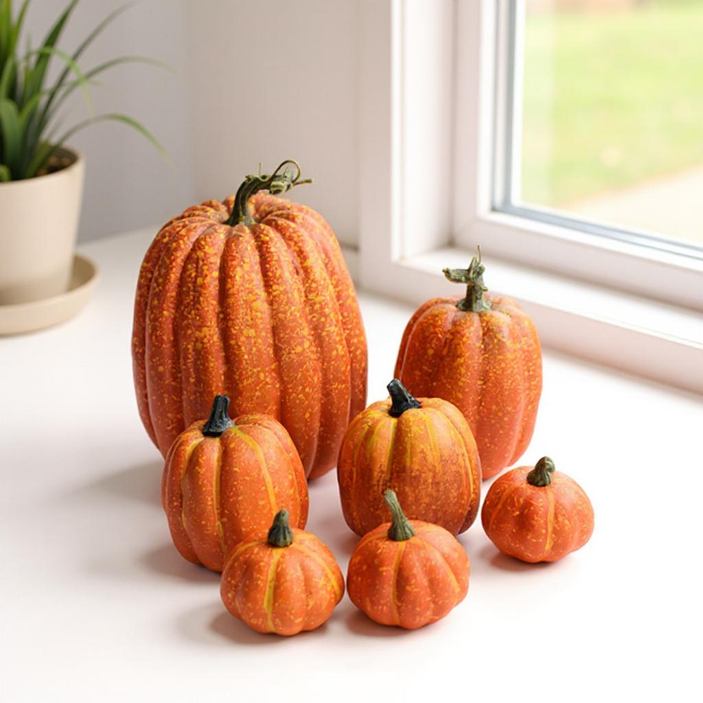 Halloween Simulation Model Big , Orange Black Holiday Decoration Ornament