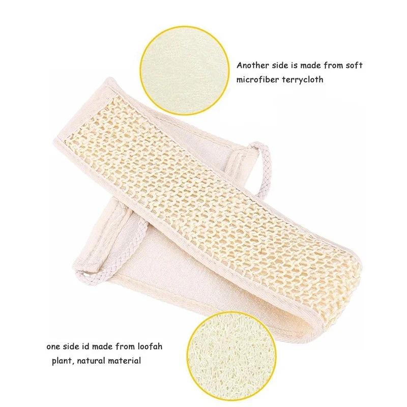Natural Loofah Back Scrubber Exfoliating Massage Sponge Bath Shower Soft Unisex Body Skin Cleaning Tool Strap