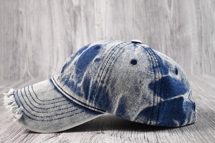 Vintage Sliten Denimbuksa Hatt för Män och 7987002 Storlekar [LTG] Kvinnor, (JP, 56,0 cm, 59,0 cm, Marinblå)