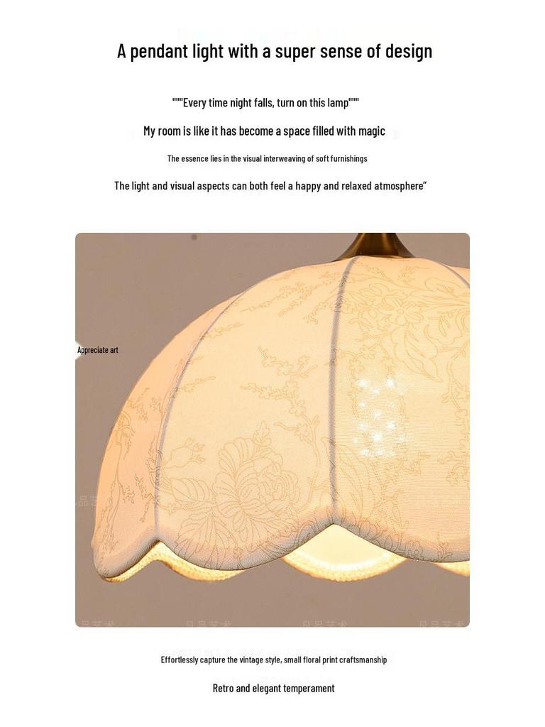 French Vintage Double Head Pendant Light - Retro Wabi-Sabi Style for Dining, Bedroom, or Study