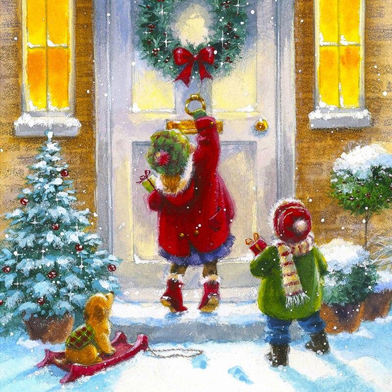 5D DIY Diamond Painting Christmas Gift Home Decor Full Round Diamond Mosaic Embroidery Cross Stitch Kits Snow and Child