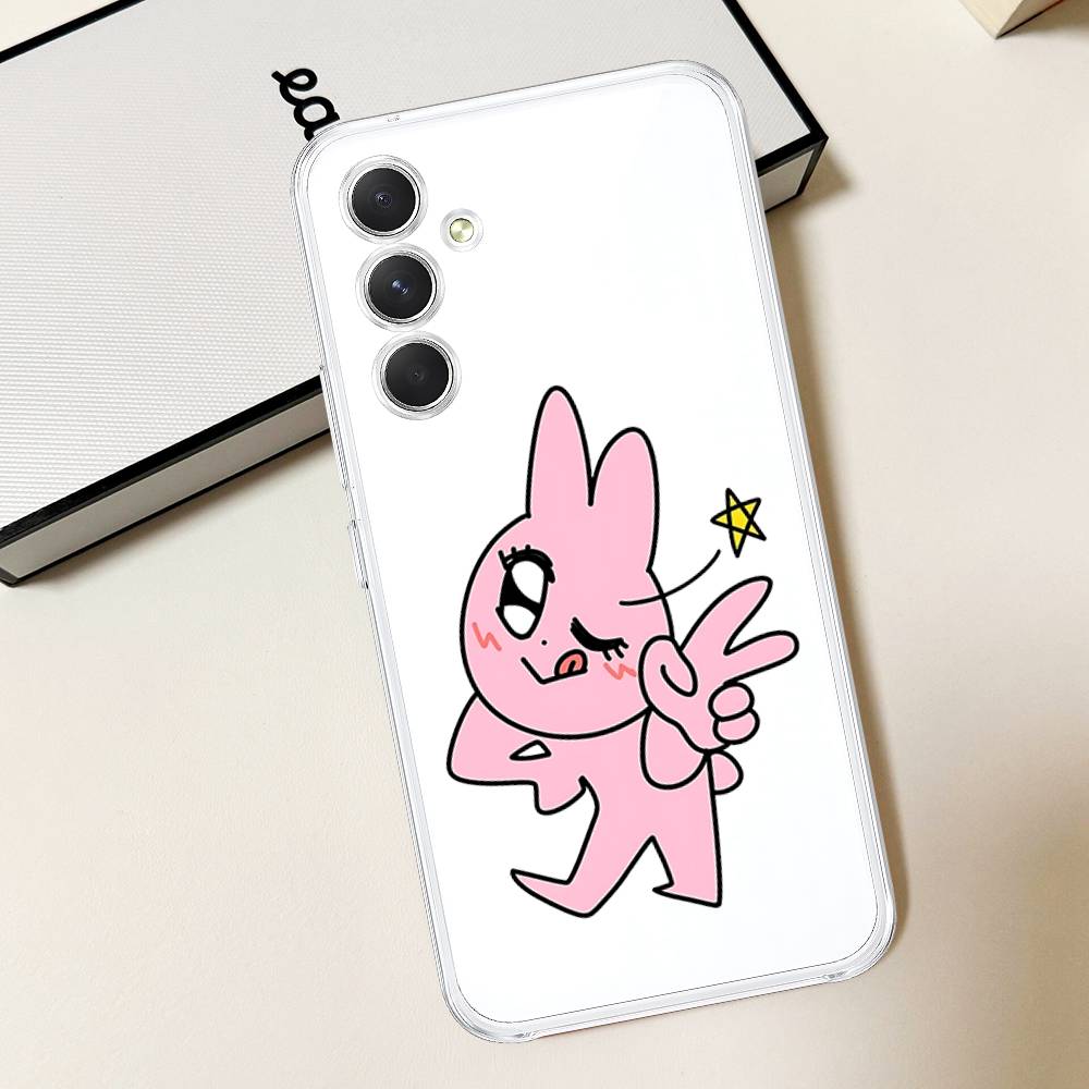 Funny My Friend Rabbit Pink HD Clear Transparent Phone Case For Samsung Galaxy A52,A12,A51,S24,S23,S22ULTRA,S21 Edge,S20LITE,Plu