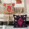 Anatomical Heart Maximalist Floral Art Cushion Cover Durable Hypoallergenic Organic Linen Pillow Cover Washable Skin-Friendly