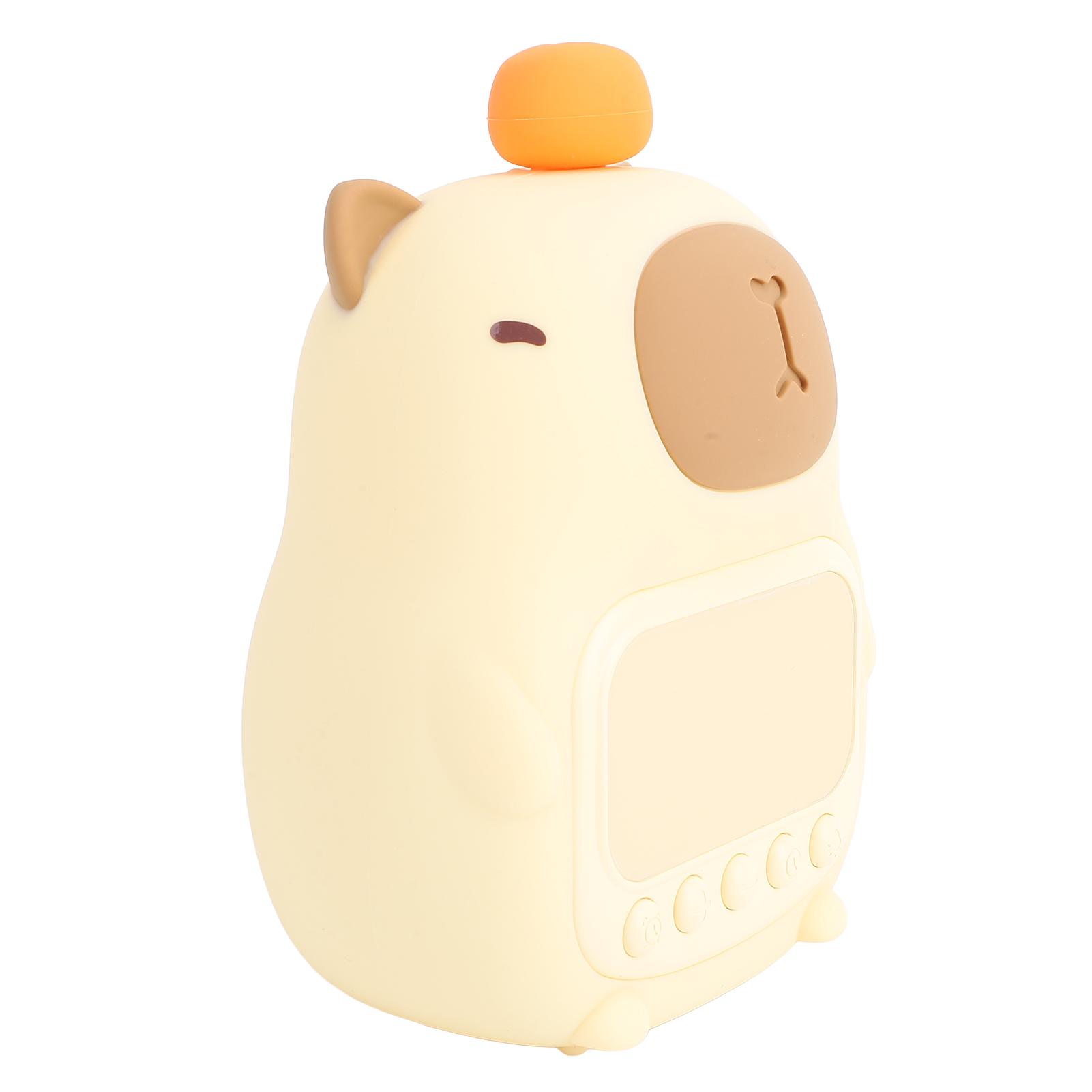 

Kids Alarm Clock Night Light Integrated Cute Capybara Clock Dimming Night Light for Bedroom