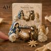 Σετ Δημιουργίας Σκηνής Γεννήσεων Patchwork DIY, Σετ DIY, Διακοσμητική Τέχνη Ραψίματος Υφασμάτων για Μανδύα, Θρησκευτικό Κουβερτοκέντημα, Χειροποίητη Διακόσμηση Σπιτιού Χριστουγέννων