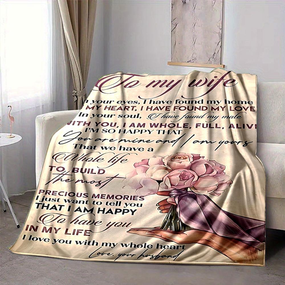 1pc Love Envelope for Wife Blanket, Lightweight Flannel Throw For Sofa, Bed, Travel, Camping, Livingroom, Office, Couch, Chair