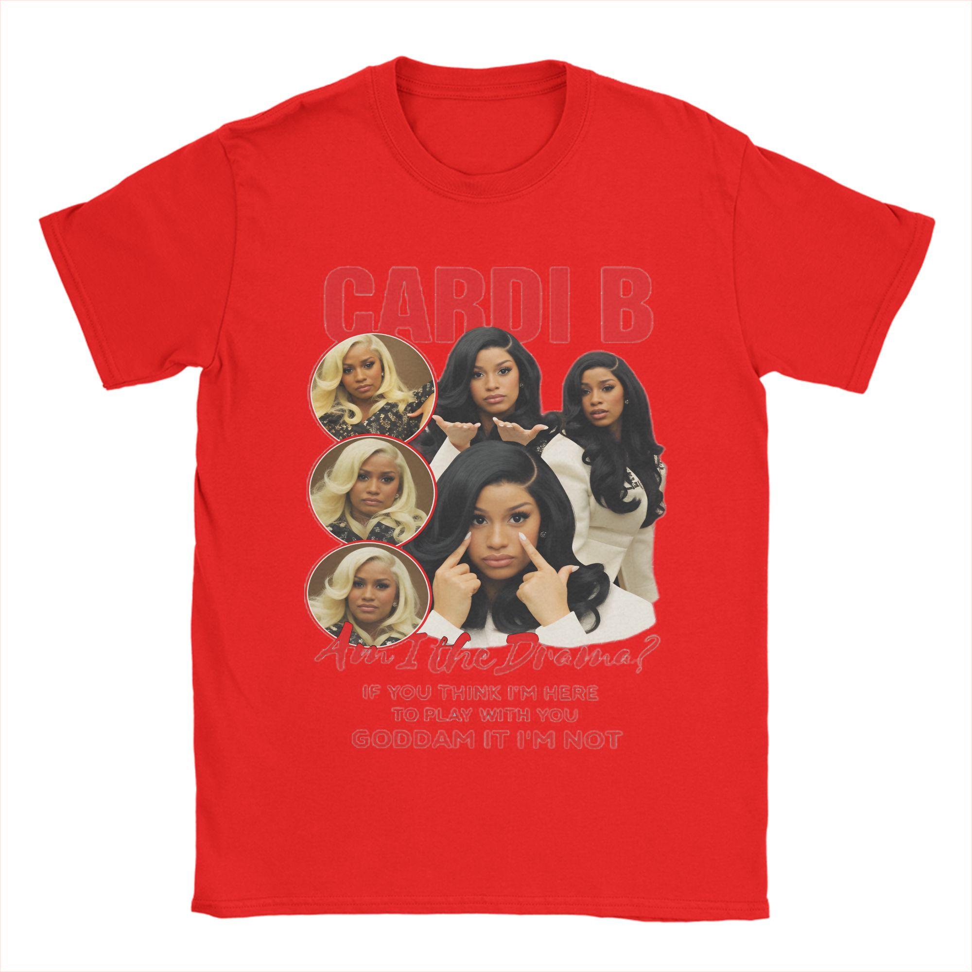 

Cardi B Am I The Drama 2026 Art TShirts for Unisex Creative Cotton Tees Round Collar Short Sleeve T Shirts Gift Tops S
