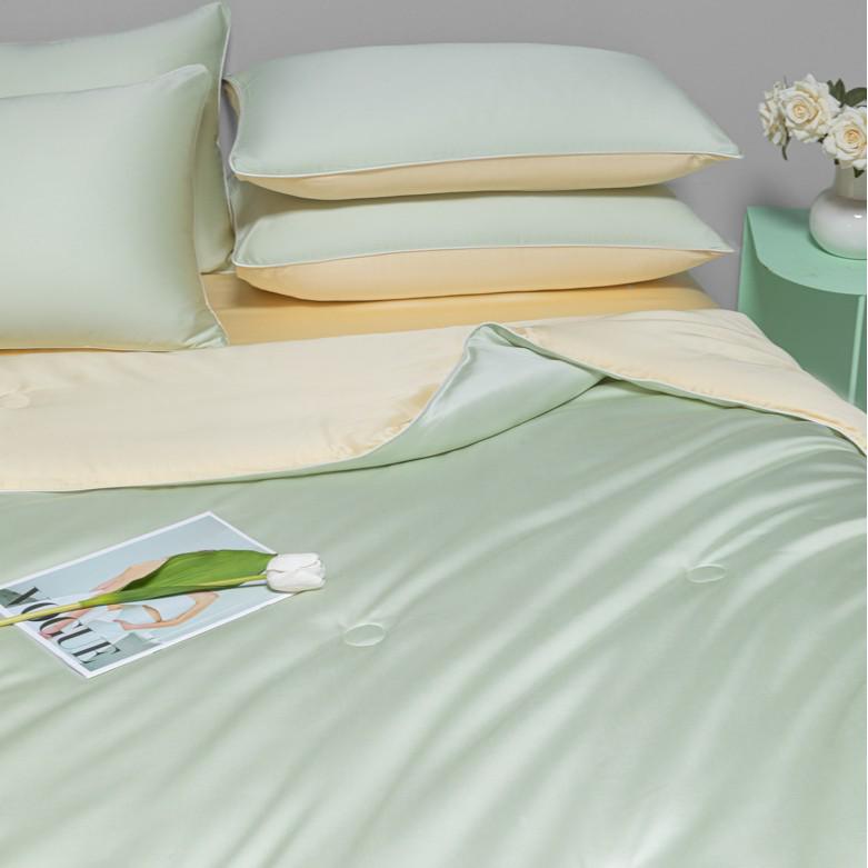 Summer Ice Silk Quilted 4-Piece Set: Lightweight, Machine Washable for Single & Double Beds
