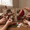 Handmade Christmas Fabric Poke Art Kit Educational Wall Hanging 3D Fabric Embroidery DIY Set Vintage Unique
