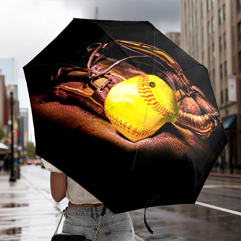 Ombrello Passione e Patrimonio del Baseball 8-Stecche per Viaggio, Campeggio, Ombrello Portatile Leggero Casual, Essenziale per ogni Famiglia Regalo per le Vacanze