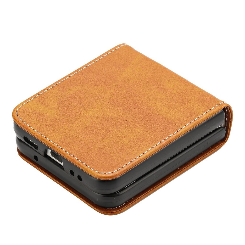 Applicable To Samsung Z Flip6 Mobile Phone Case Z Flip5 Simple Solid Color Calf Pattern Folding Protective Case Zflip4