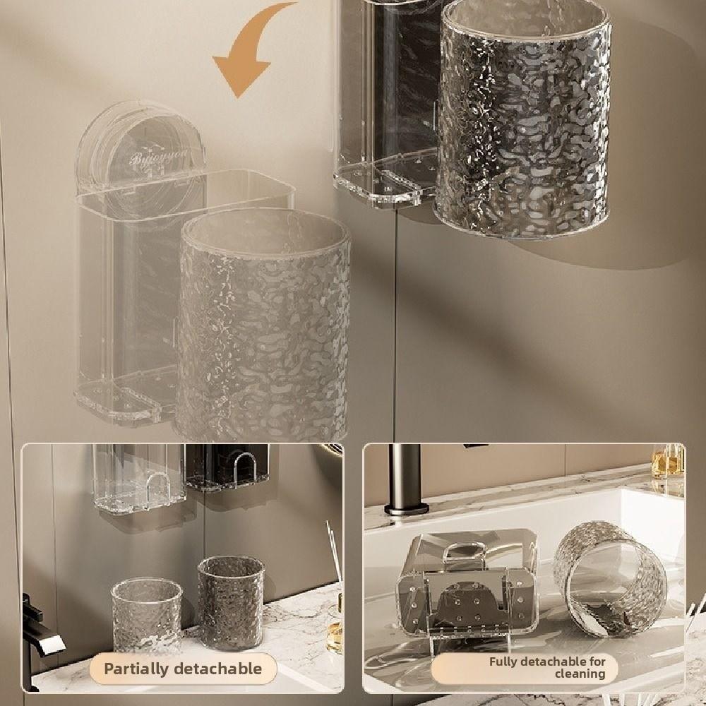 Quick-Drain Toothpaste Storage Rack Wall Mounted Toothbrush Dispenser with Cup  Home Use