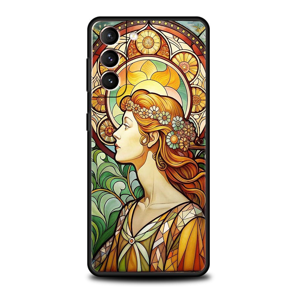 

Чехол для телефона Samsung Galaxy S25/S24/S23/S22/S20/S21/FE/Ultra/S10/S10E/S9/Plus/5G Мягкий ТПУ Чехол Арт Постер АЛЬФОНС МУХА Сумки Samsung S21Plus