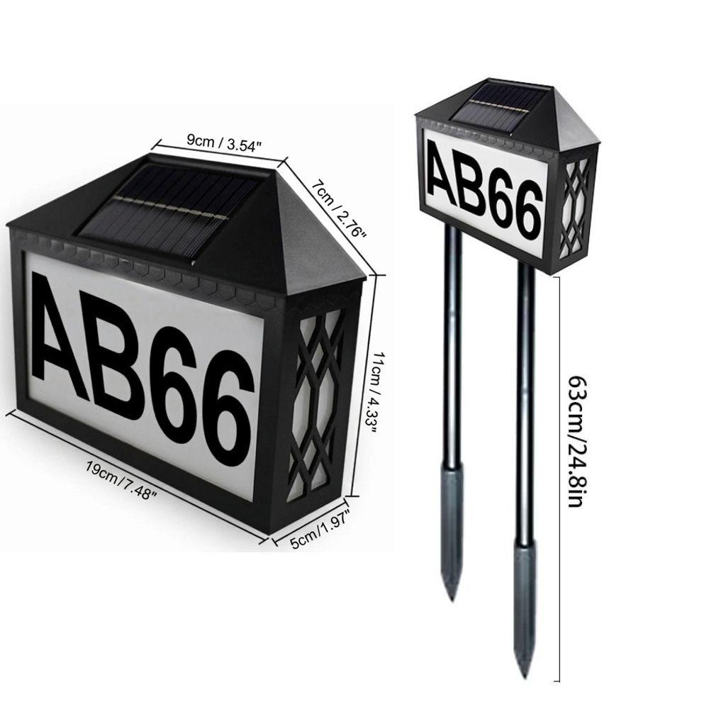 Dual Use Installation Solar LED Address Number Light Wall Mount Stake In-Ground House Marker Lamp Built-In Solar Panel
