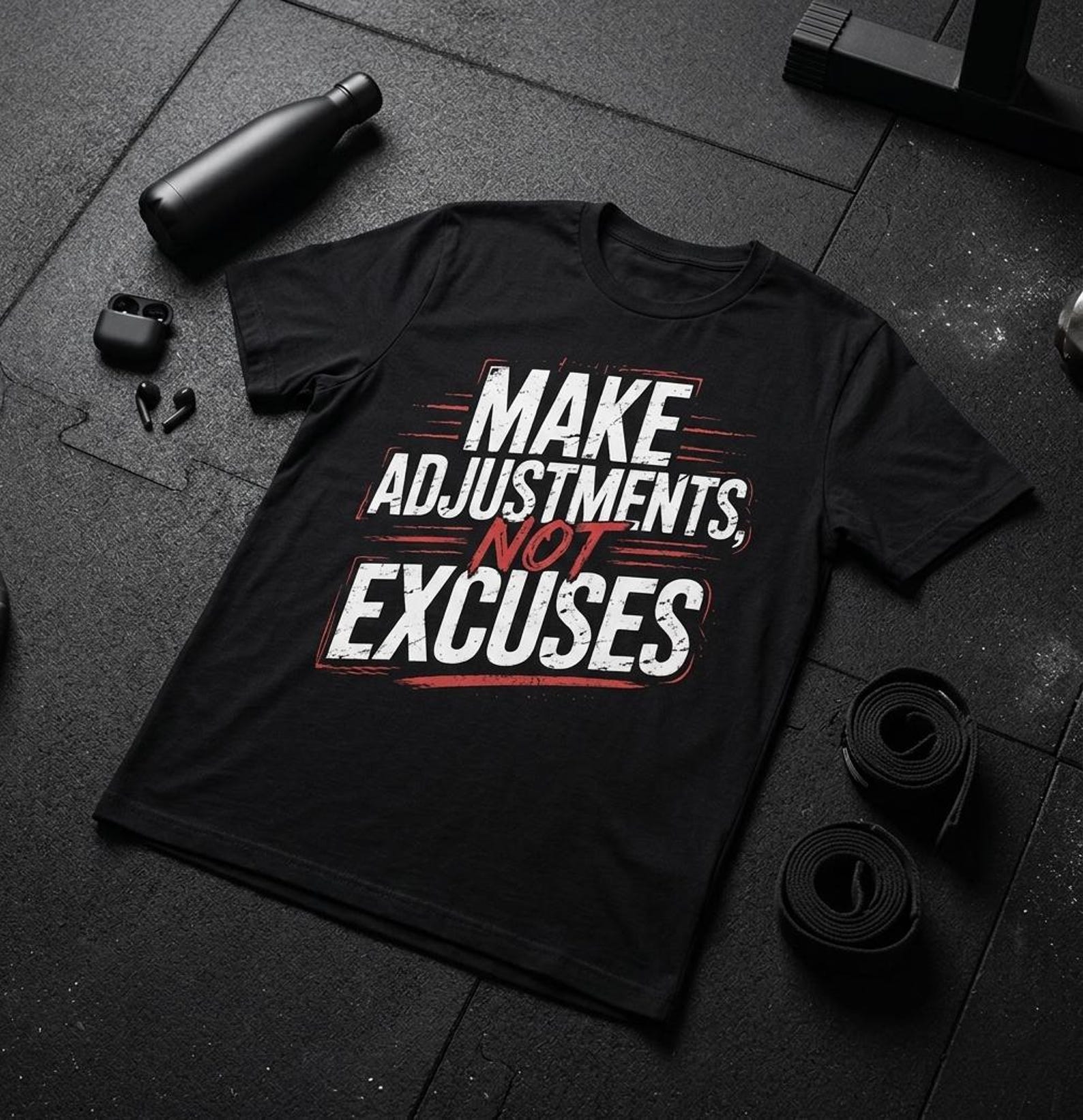 Make Adjustments Not Excuses design Motivational Fitness Quote Gym Workout Discipline fitness lovers perfect for personal growth and gym S