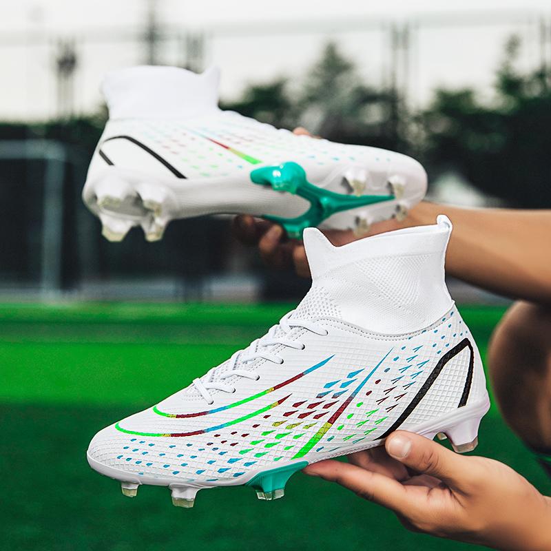 2024 Men's Soccer Shoes Large Size Ultralight Football Boots Boys Sneakers Non-Slip AG/TF Soccer Cleats Ankle Boots Unisex